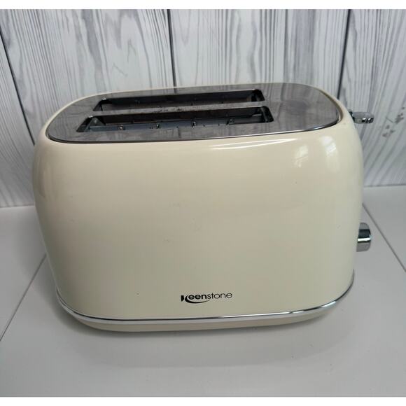 Keenstone Toaster, 2 Slice Stainless Steel Toaster with Cancel, Retro Ivory - Picture 1 of 6